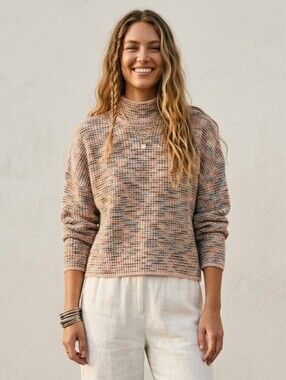 Anthropologie Hudson North Space-Dye Mock Neck Wool Blend Sweater medium